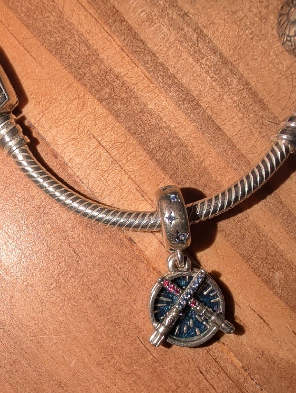 PANDORA STAR WARS Sterling Silver Twisted Charm CLASP Bracelet - Silver - Picture 4 of 6